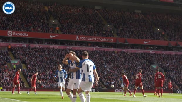Pitchside: Trossard's incredible hat-trick vs Liverpool